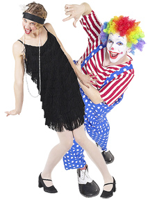 clown and flapper costumes