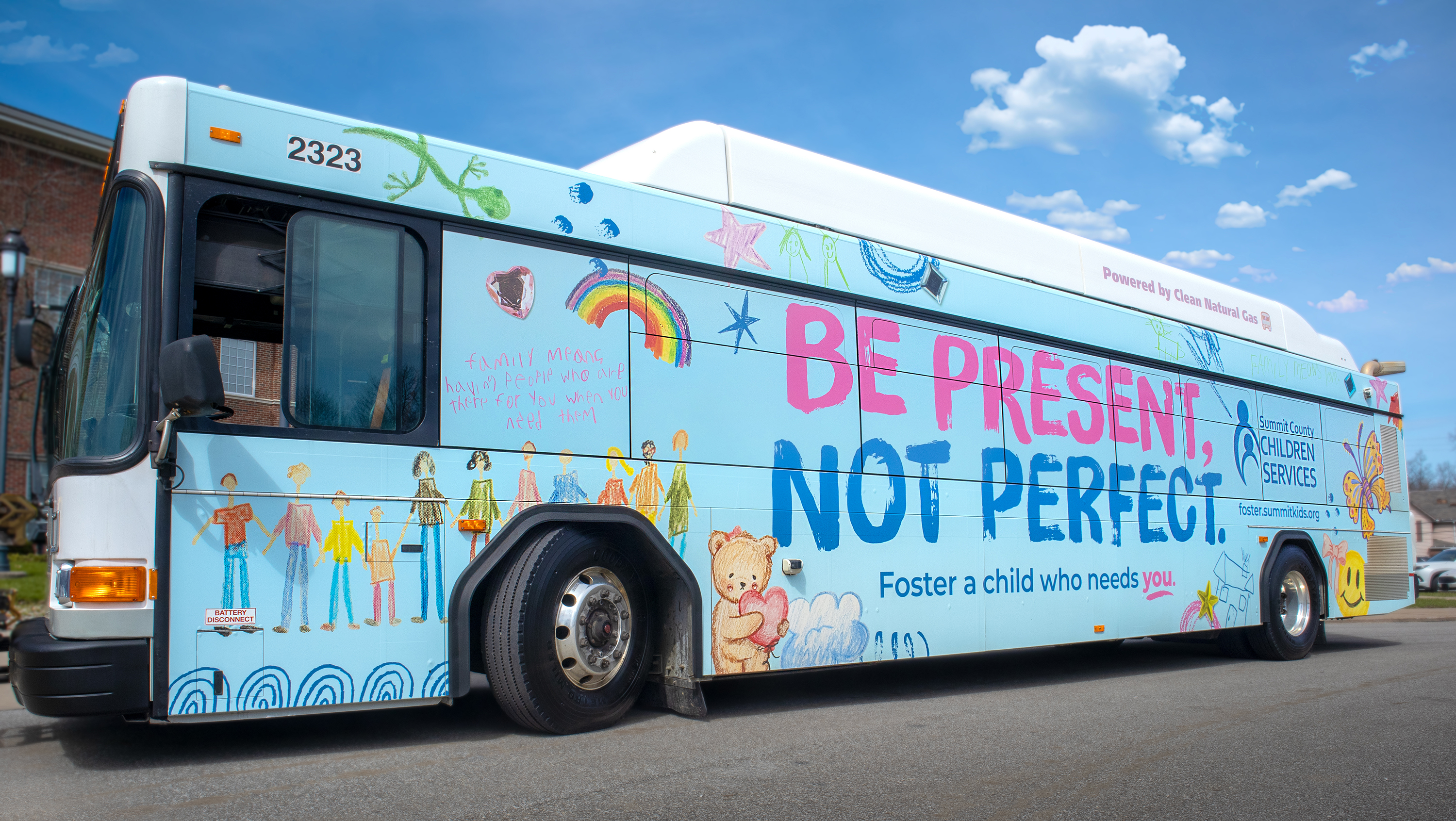 summit county children services be present not perfect bus wrap