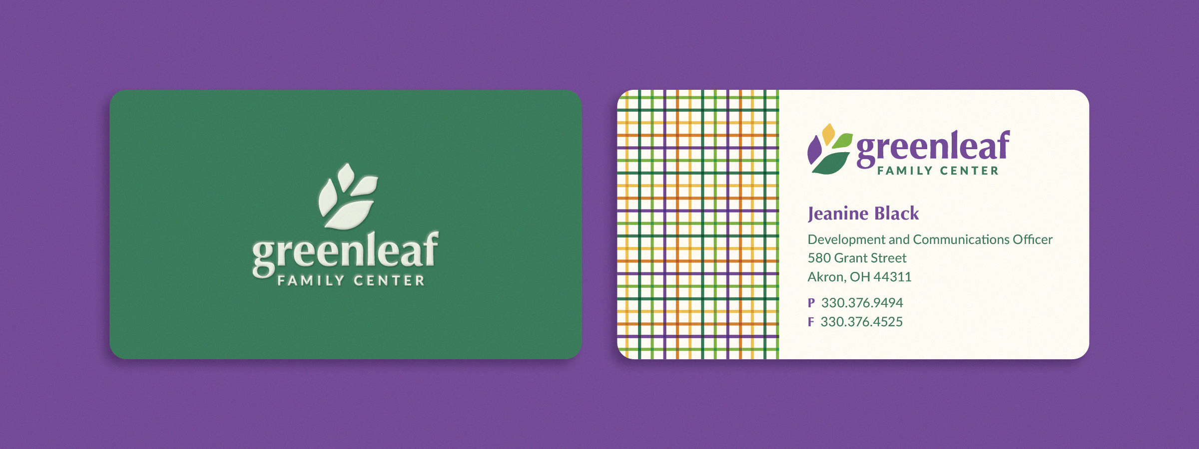 business card front and back design