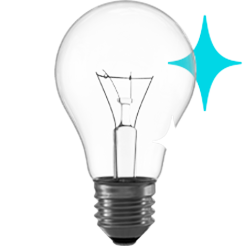 lightbulb with sparkles